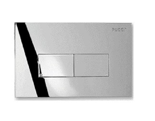 PUCCI - PLACCA DI COMANDO modello: ECO LINEA 80000562 con 2 pulsanti di scarico per WC a pavimento CROMO